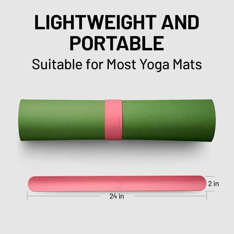 Slim Panda Yoga Mat Strap Slap Band, One Snap Keeps Mats Tightly Rolled, Heavy-Duty Clasp Fits Most Size Mats(24" L X 2" W) - Image 3